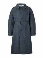 Ghiaia Cashmere - Belted Waxed Cotton-Canvas Trench Coat - Blue