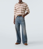 Miu Miu Striped cotton jersey polo shirt