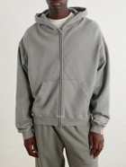 Cherry Los Angeles - Distressed Cotton-Fleece Zip-Up Hoodies - Gray
