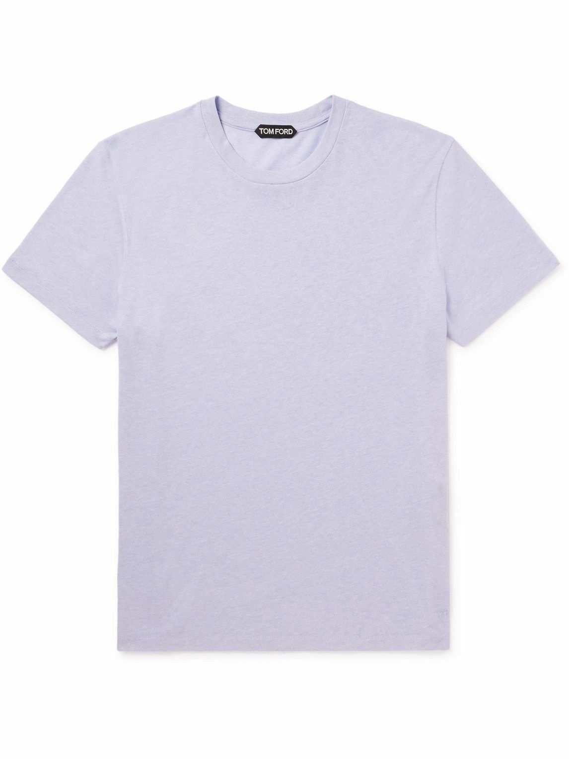 TOM FORD - Logo-Embroidered Cotton-Blend Jersey T-Shirt - Purple TOM FORD