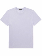 TOM FORD - Logo-Embroidered Cotton-Blend Jersey T-Shirt - Purple