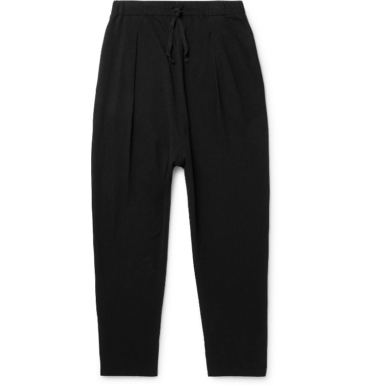 Photo: KAPITAL - Tapered Printed Cotton-Jersey Sweatpants - Black