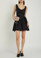 Vivienne Westwood Sunday Logo-embroidered Cotton-poplin Mini Dress Black