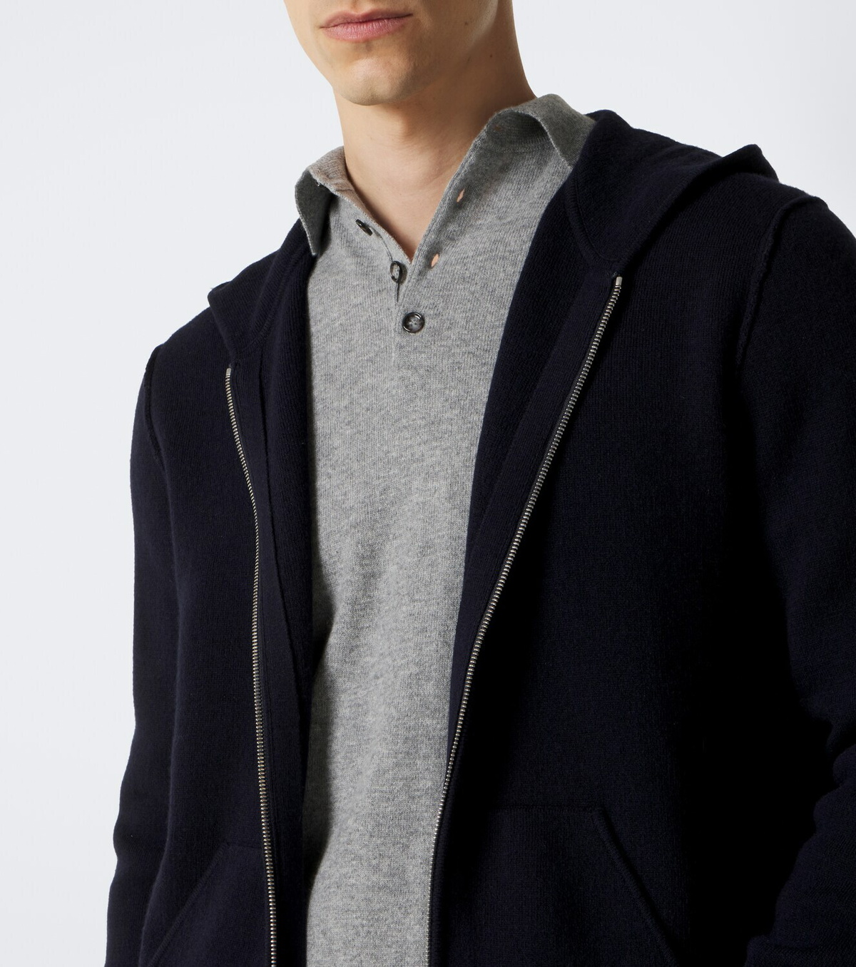 Allude Hooded wool and cashmere jacket