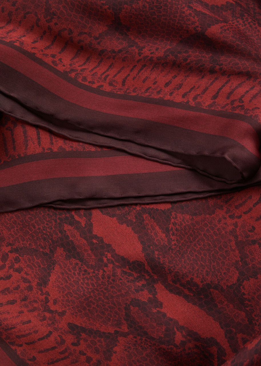 Givenchy Python-print Silk-chiffon Scarf - Burgundy - One Size
