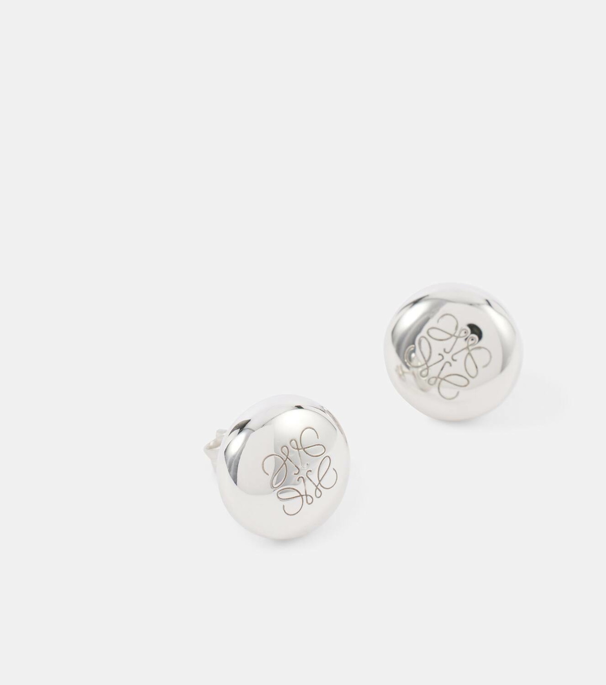 Loewe Anagram Pebble sterling silver stud earrings