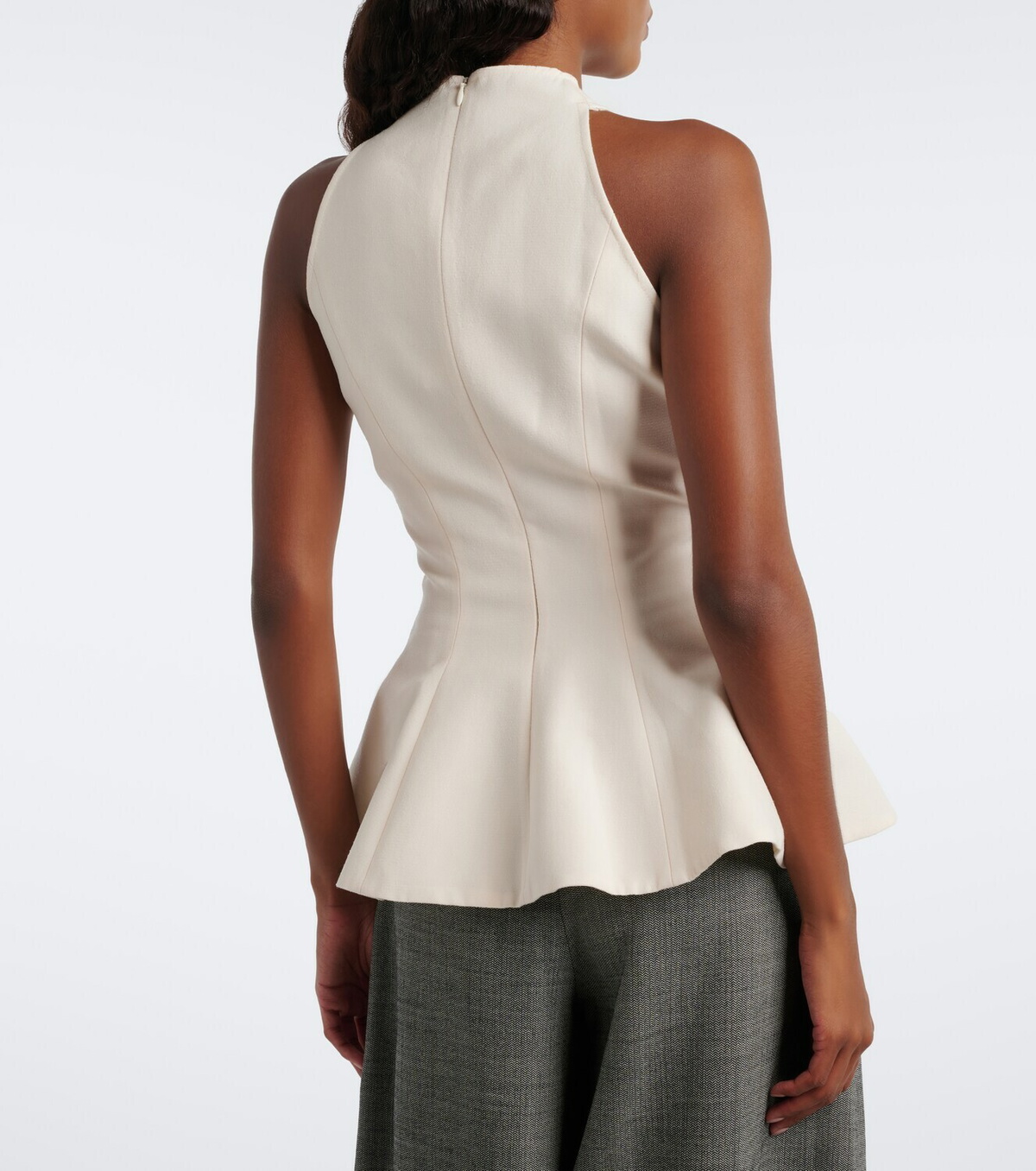 Magda Butrym Asymmetric peplum wool-blend top