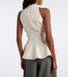 Magda Butrym Asymmetric peplum wool-blend top