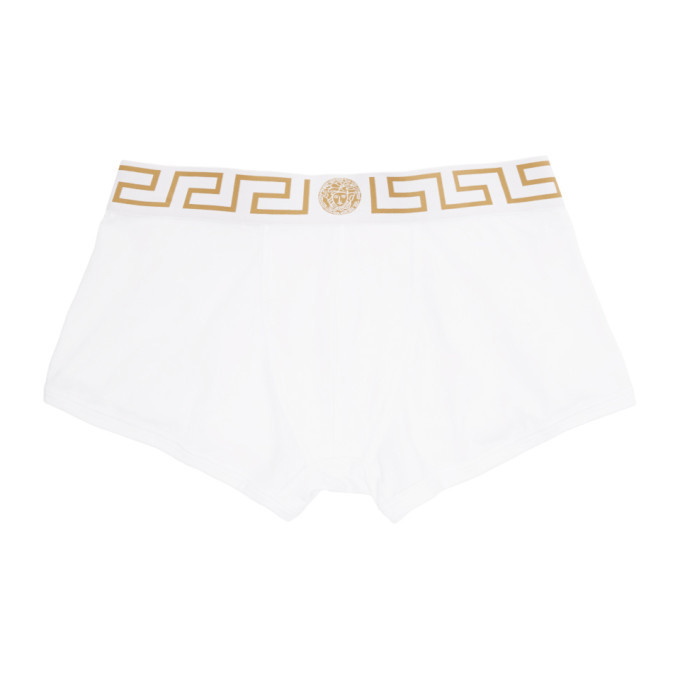 Photo: Versace Underwear White Medusa Low-Rise Boxer Briefs
