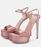 Rene Caovilla Embellished satin platform sandals