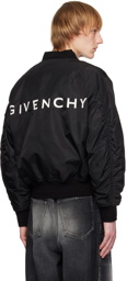 Givenchy Black Gathered Bomber Jacket