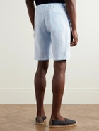 Kiton - Slim-Fit Linen Drawstring Shorts - Blue