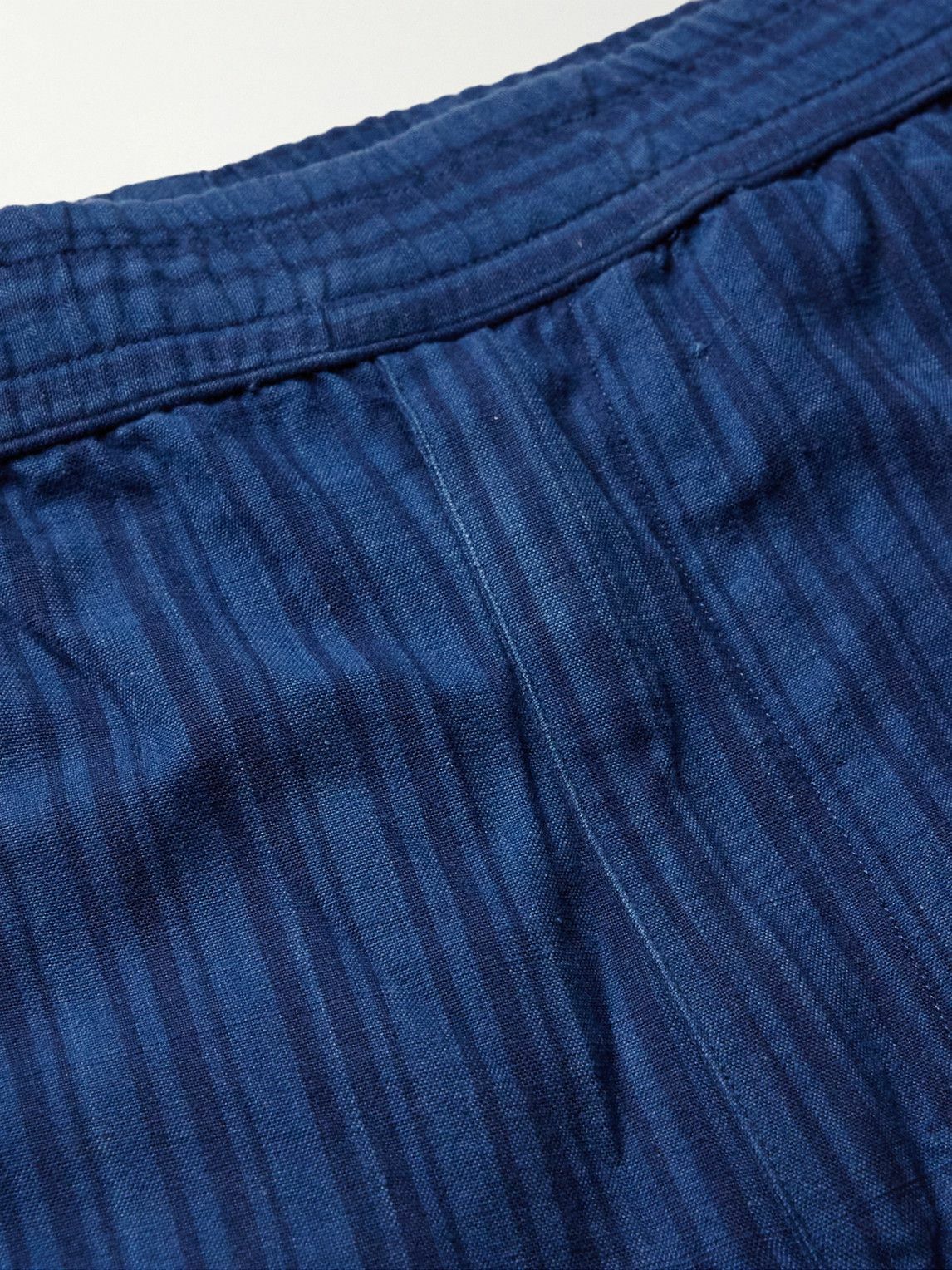 Original Madras - Straight-Leg Striped Cotton Trousers - Blue