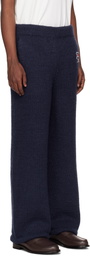 RICE NINE TEN Navy Hand Knitted Jersey Sweatpants