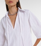 Loulou de Saison Sofi tie-neck cotton poplin top