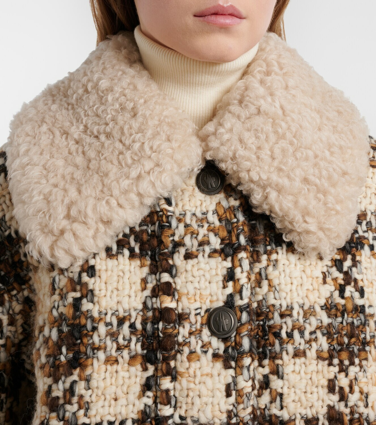 Moncler Grenoble Camlez shearling-trimmed wool down jacket