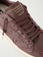 Golden Goose - Ball Star Distressed Leather Sneakers - Burgundy