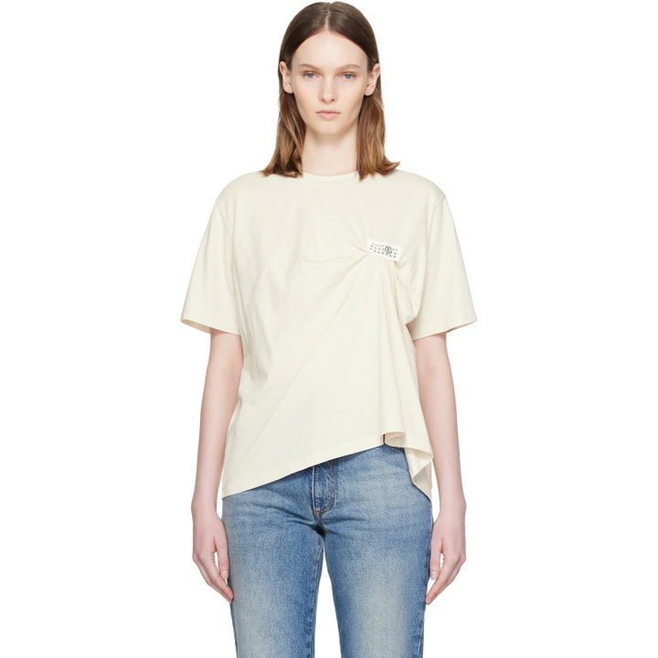 Photo: MM6 Maison Margiela Beige Patch T-shirt
