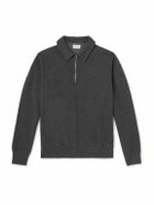 Hartford - Cotton-Blend Jersey Half-Zip Sweatshirt - Gray
