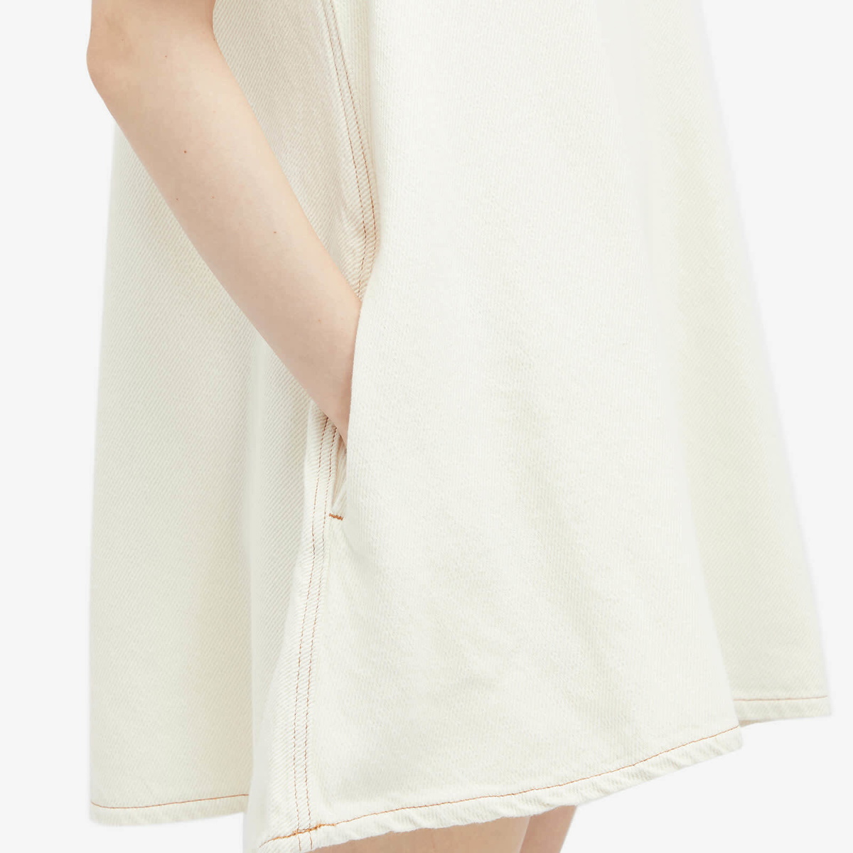 GANNI Women's Heavy Denim Mini Dress in Egret GANNI