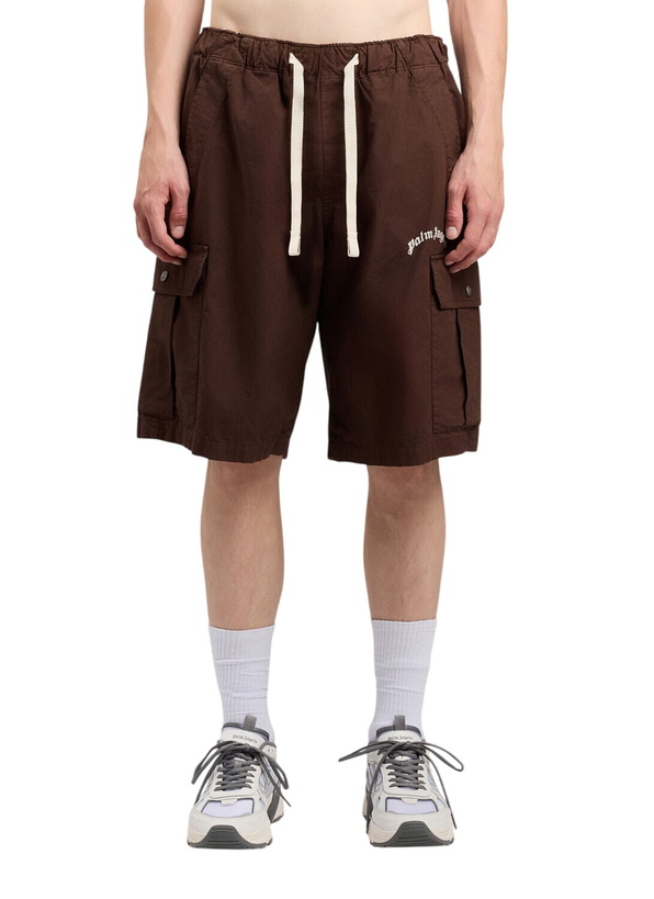Photo: Palm Angels Curved Logo Loose Cargo Shorts
