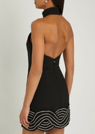 Rebecca Vallance Bellatrix Crystal-embellished Crepe Mini Dress Black