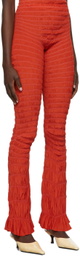 Gauntlett Cheng SSENSE Exclusive Red Flared Linear Elastic Trousers