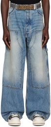 B1ARCHIVE Blue Paneled Jeans