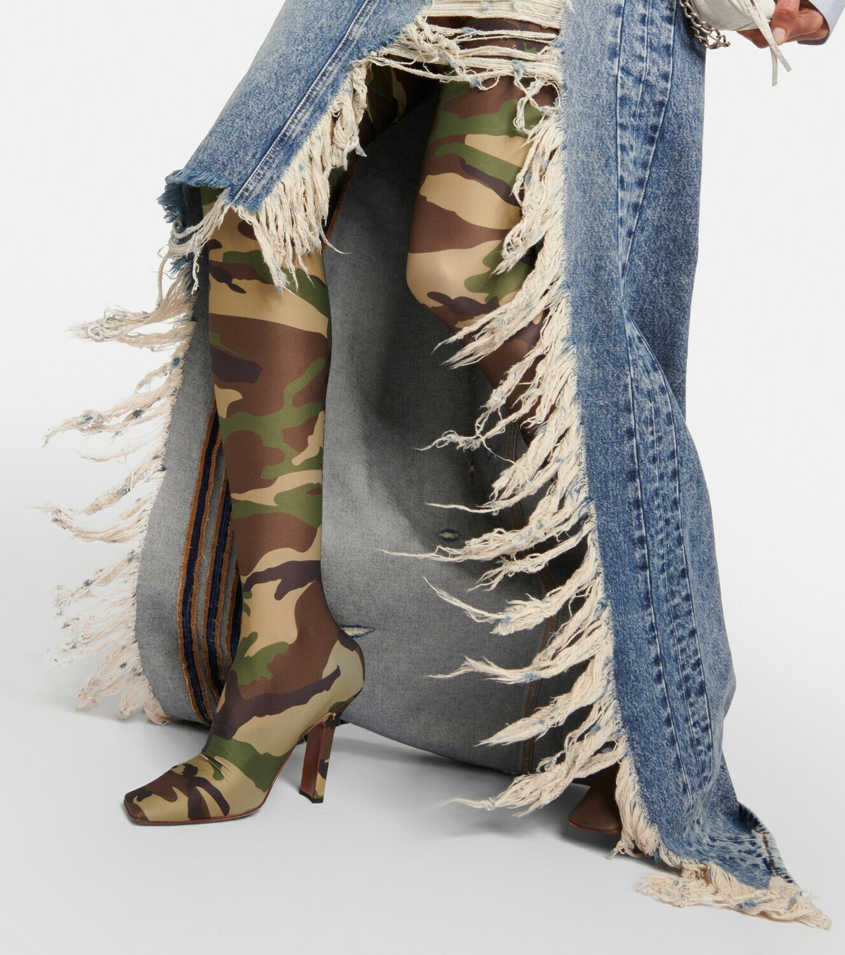 Vetements Distressed denim maxi skirt Vetements