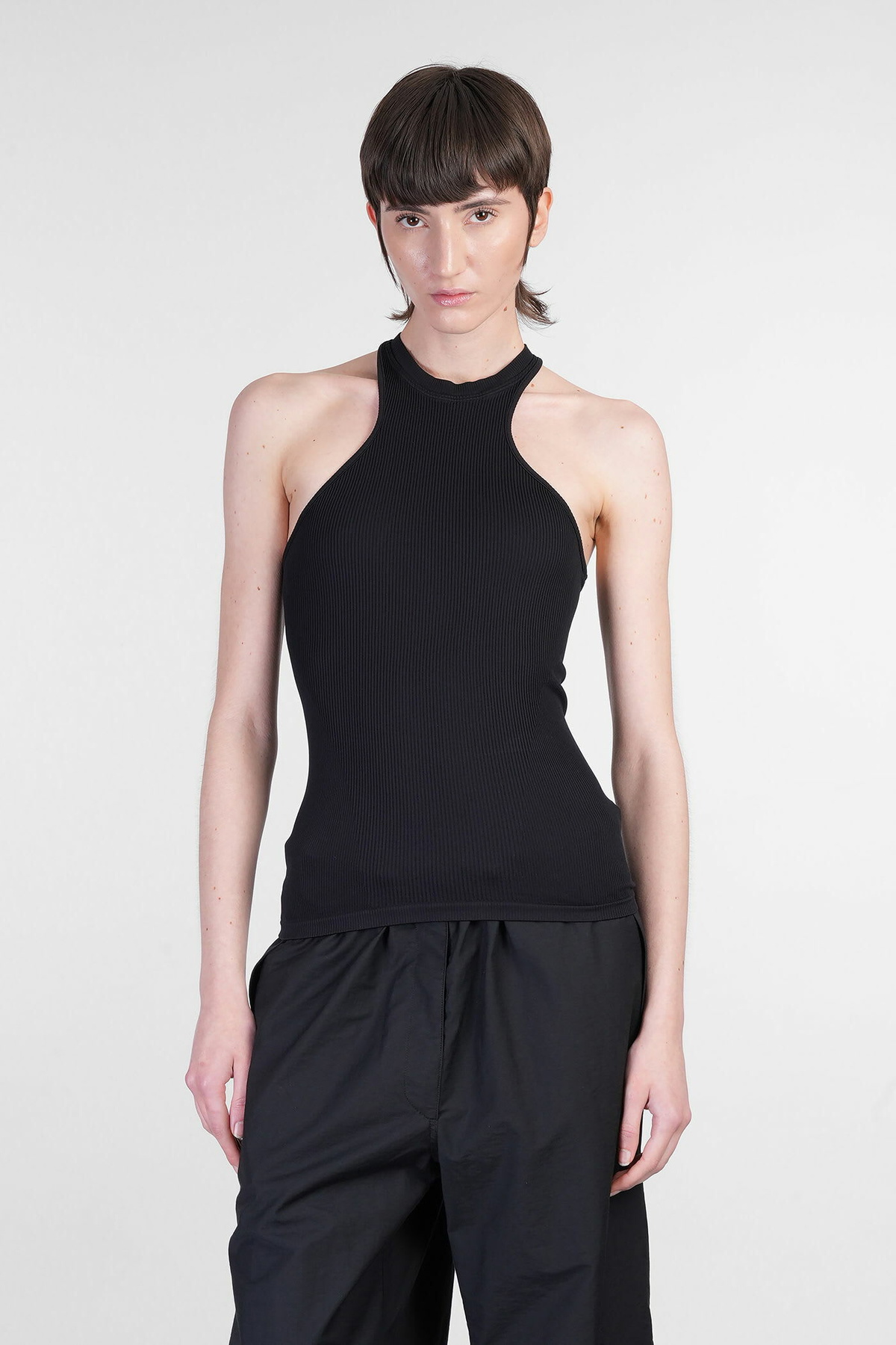 ANDREĀDAMO Tank Top In Black Polyamide