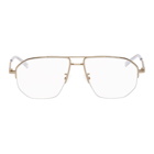 Bottega Veneta Gold Aviator Glasses