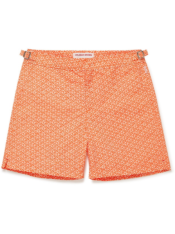 Photo: Orlebar Brown - Bulldog Mid-Length Printed Swim Shorts - Orange