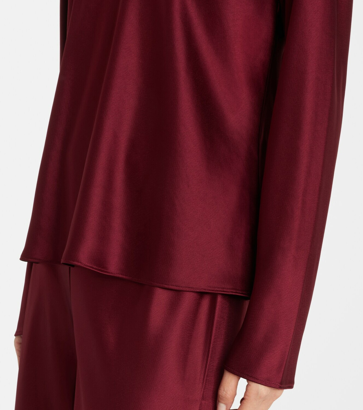 Leset Barb satin turtleneck top