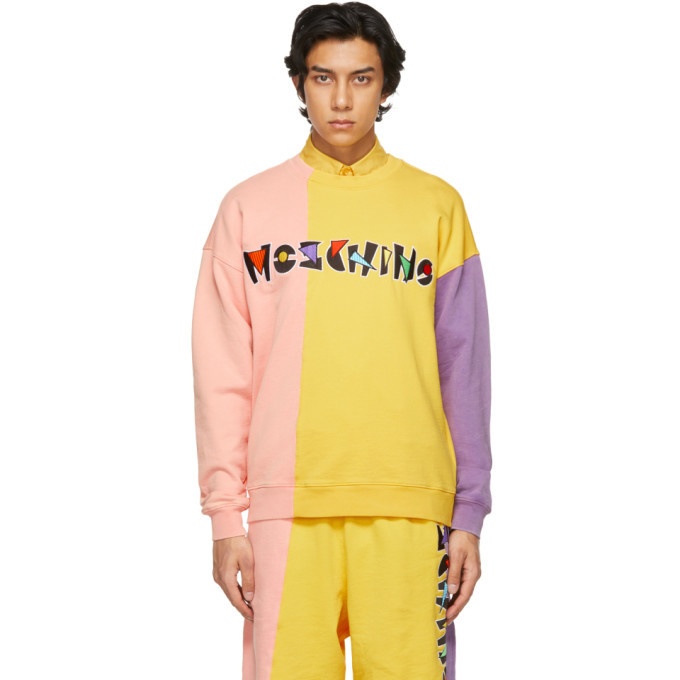 Photo: Moschino Multicolor Geometric Logo Sweatshirt