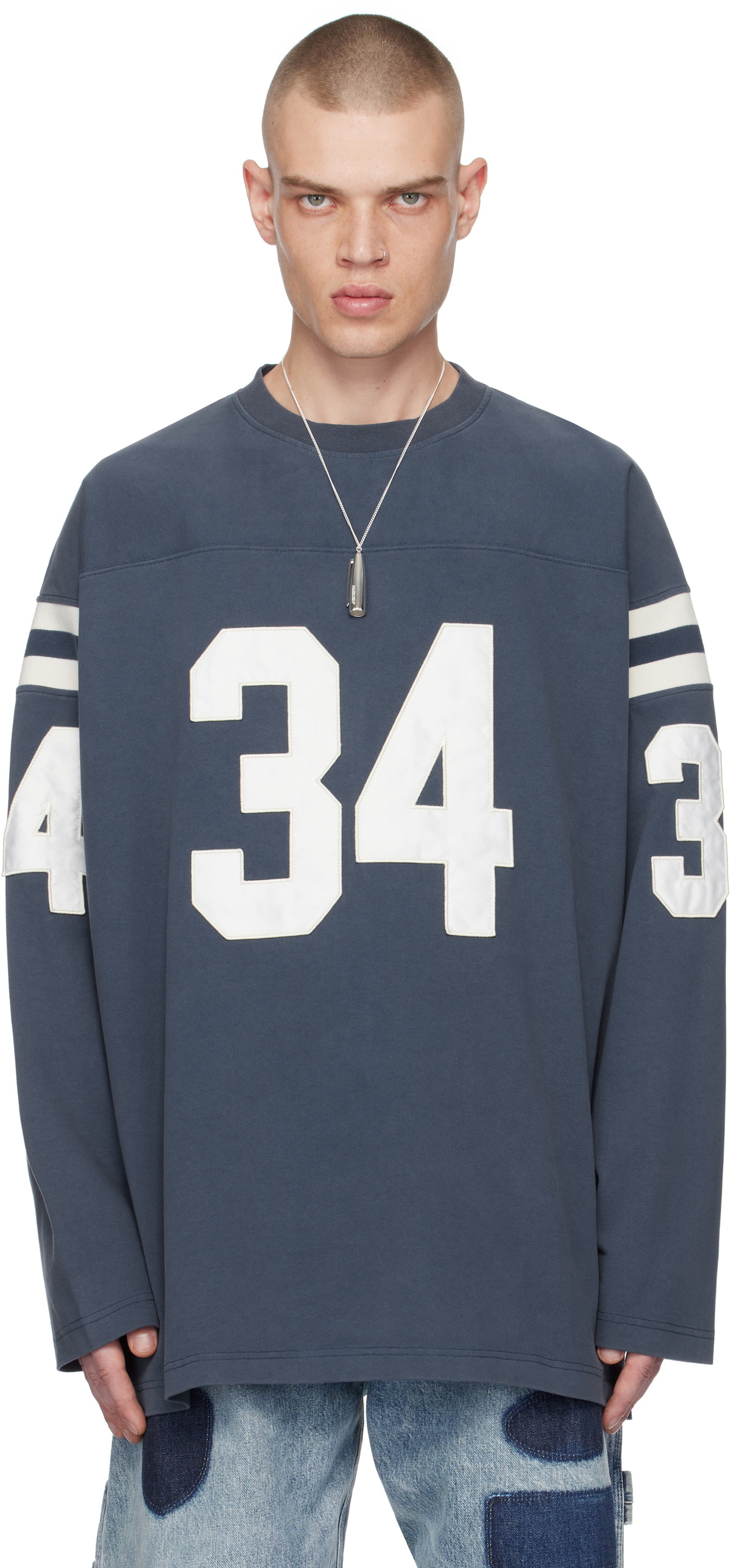 AMBUSH Navy Football L-S T-shirt