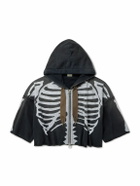 KAPITAL - Frayed Printed Cotton-Jersey Zip-Up Hoodie