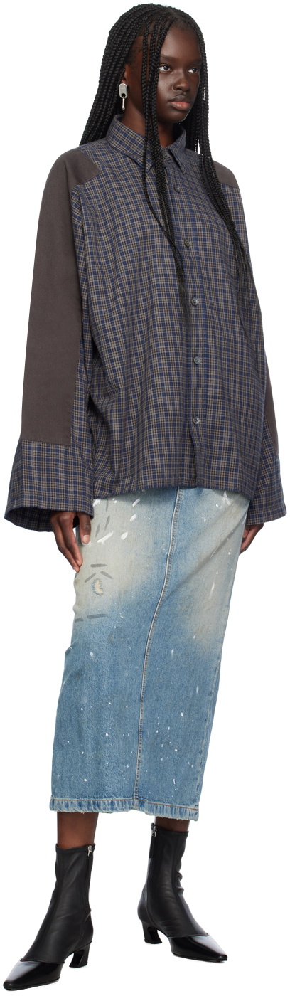 Acne Studios Black & Navy Check Button-Up Shirt