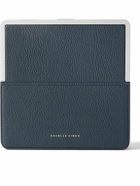 Charles Simon - Logo-Print Full-Grain Leather and Silver-Tone Travel Wallet