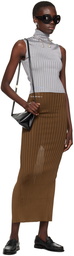 Marni Brown Ribbed Maxi Skirt