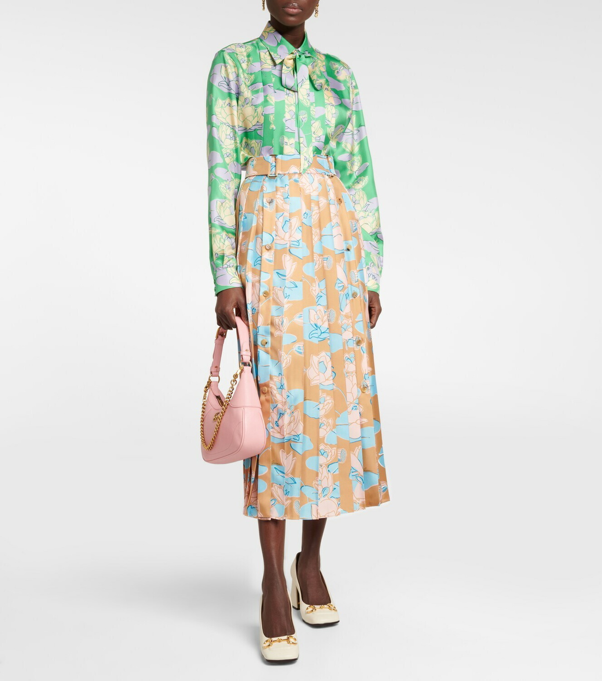 Gucci - Floral pleated silk shirt Gucci