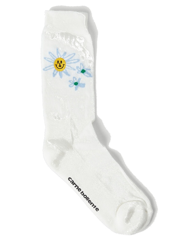 Photo: Flowers Go Wild Socks in White 