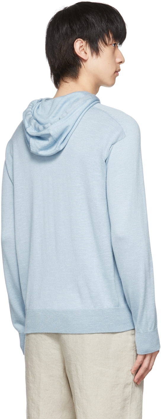 Ermenegildo Zegna Blue Silk Hoodie