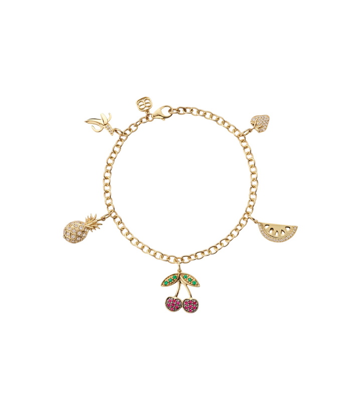 Photo: Sydney Evan 14kt gold charm bracelet with gemstones