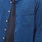 Folk Men's Waffle Relaxed Fit Shirt in Indigo Waffle