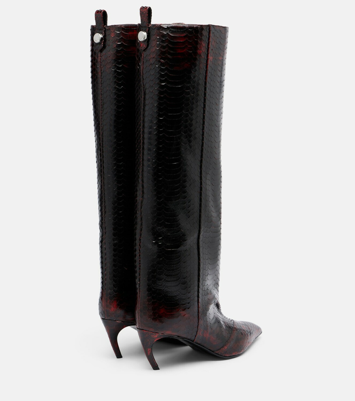 The Attico Lea snake-effect leather knee-high boots