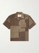 Kardo - Rohit Bandhani Convertible-Collar Patchwork Embroidered Cotton Shirt - Brown