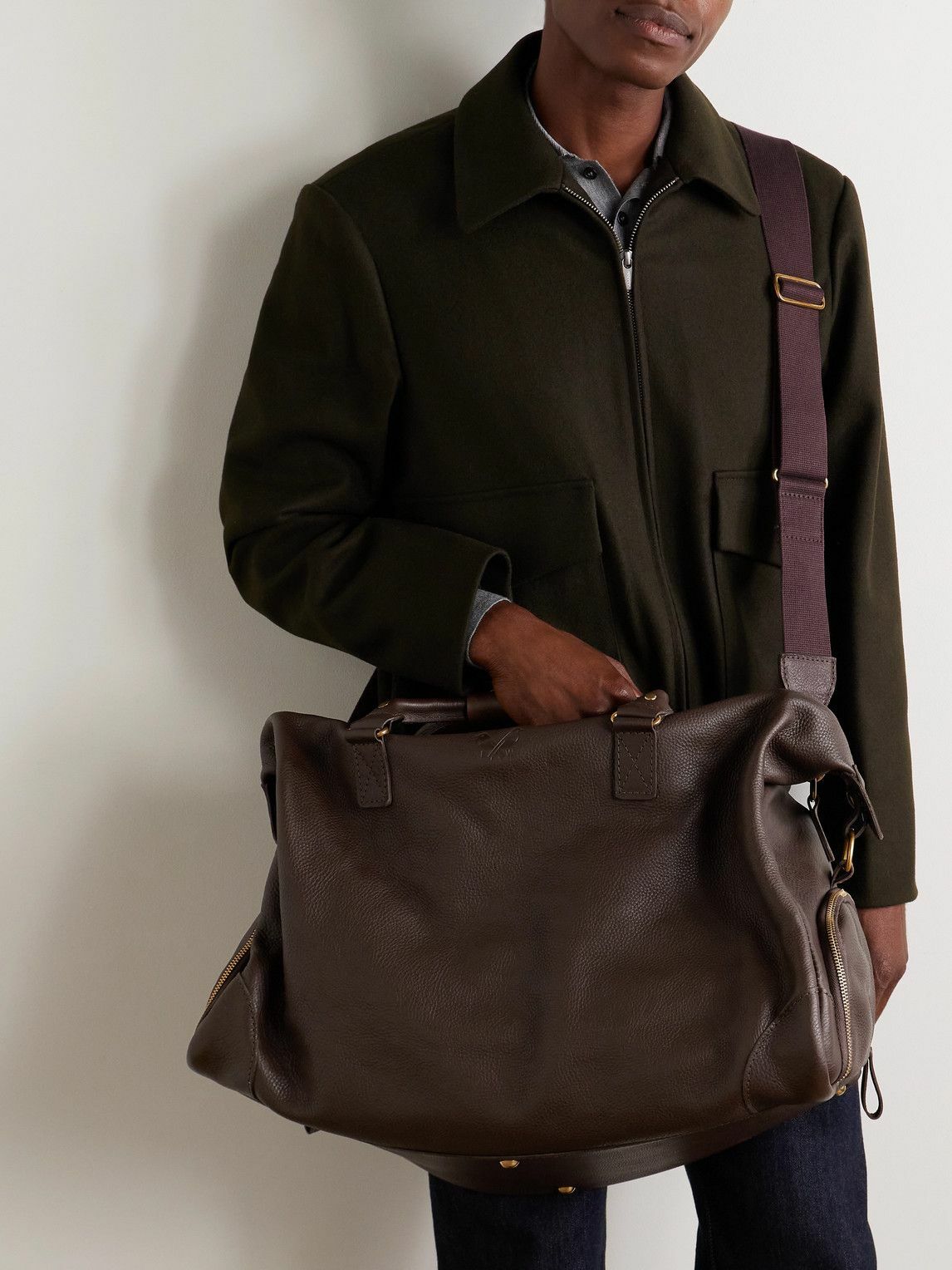 Bennett Winch - Logo-Debossed Full-Grain Leather Weekend Bag