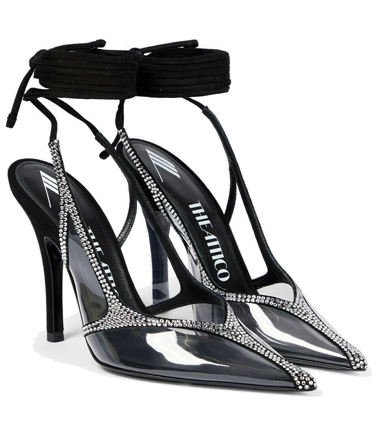 The Attico Venus crystal-embellished pumps The Attico
