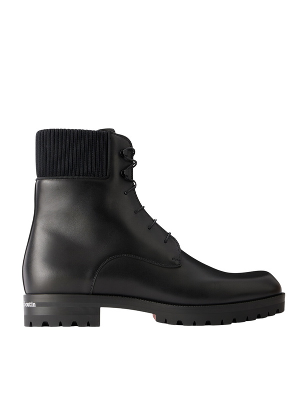 Photo: Christian Louboutin - Trapman Leather Lace-Up Boots - Black