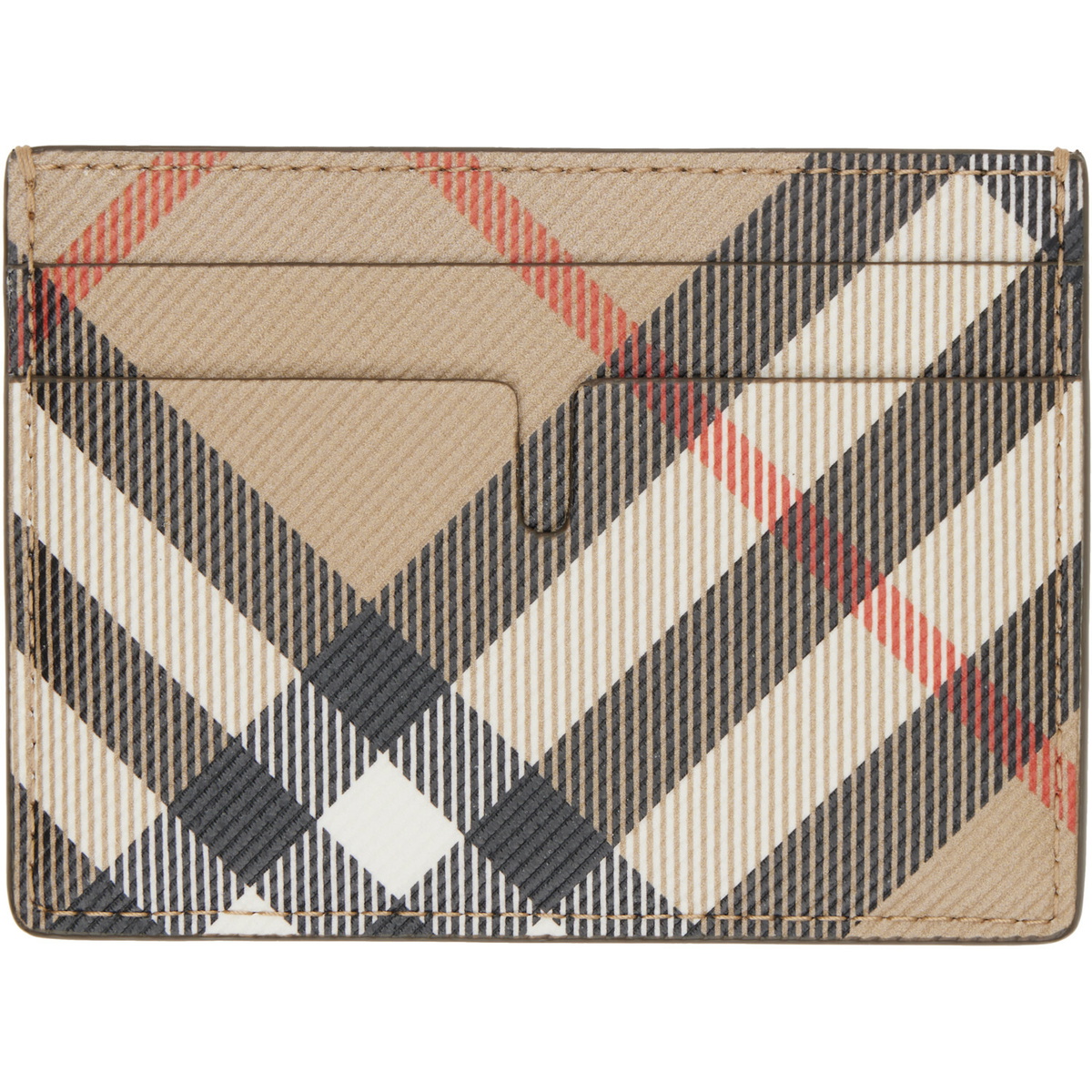 Burberry Beige Check Card Holder